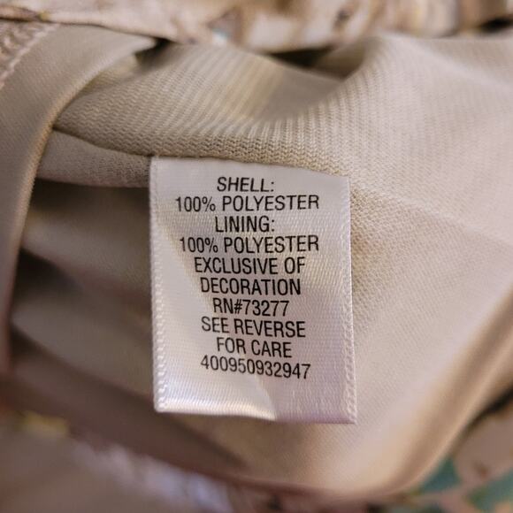 Apt9 Lime Graphic Sleeveless Mini Dress L Lined Beachy Elastic Waist Quarter Zip - Picture 6 of 12